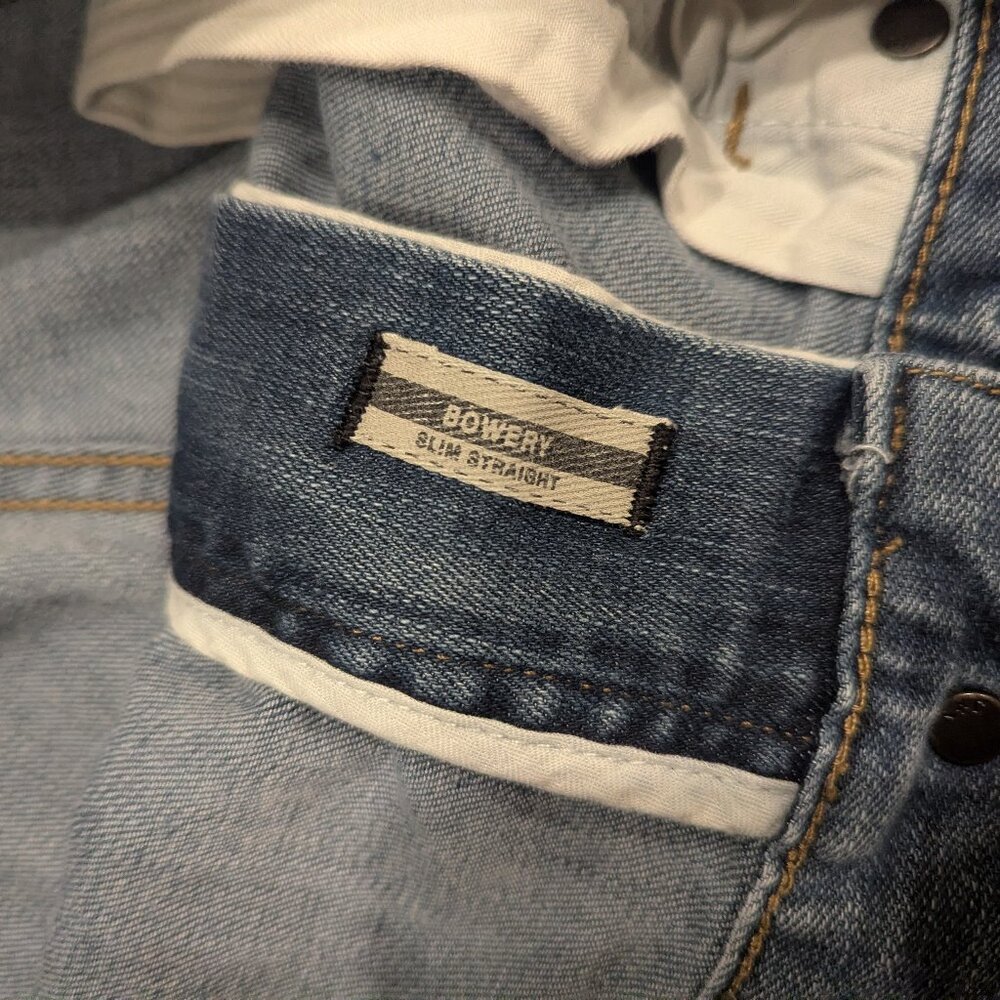 John Varvatos Men's Cotton Blend Bowery Slim Straight Jeans Denim 34x32 - Picture 8 of 11